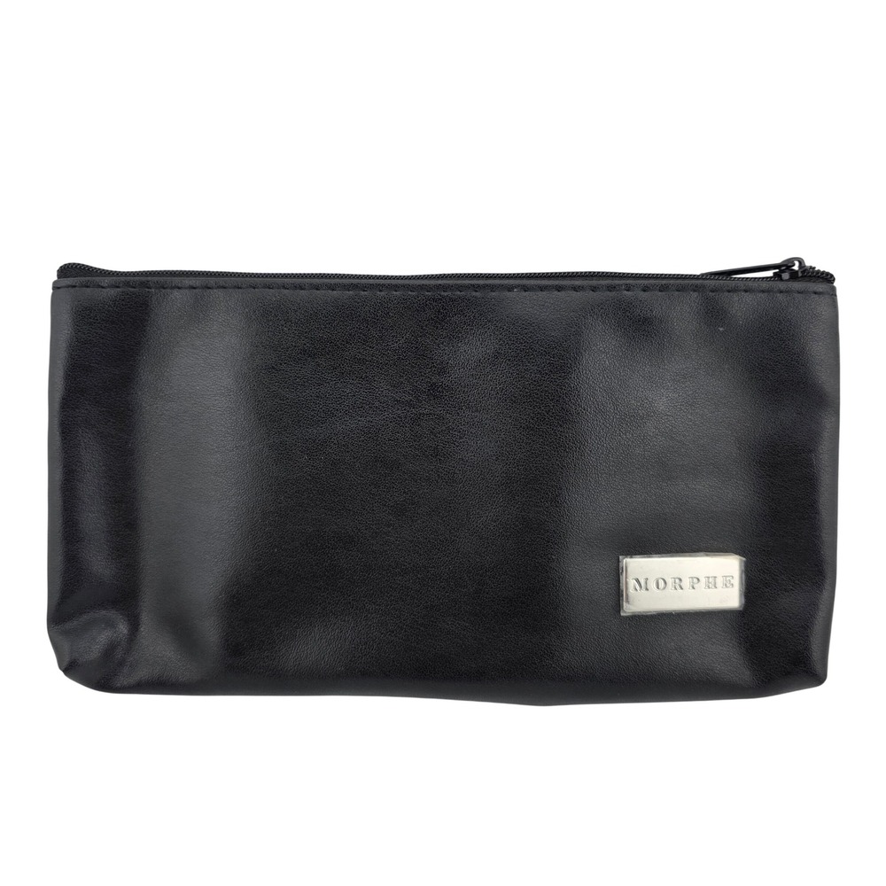 Morphe‎ Faux Leather Makeup Bag Black Zipper Cosmetic Pouch